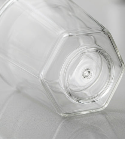 Ygbxw Double-Wall Borosilicate Hexagonal Espresso Cup 3 oz Clear - Detail view
