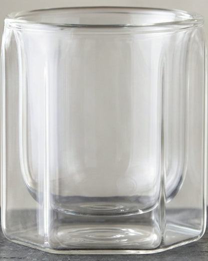 Ygbxw Double-Wall Borosilicate Hexagonal Espresso Cup 3 oz Clear - Lifestyle view