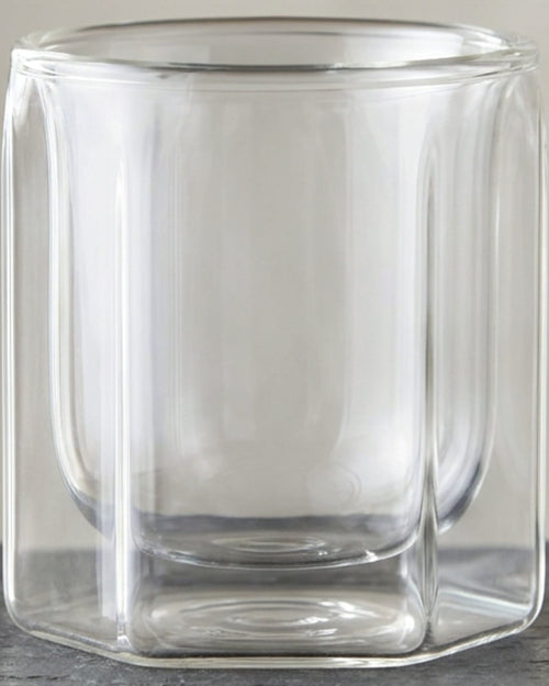 Ygbxw Double-Wall Borosilicate Hexagonal Espresso Cup 3 oz Clear - Lifestyle view