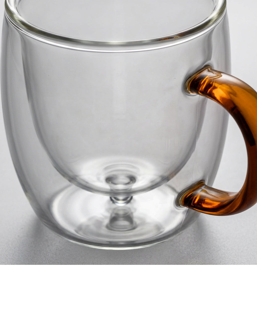 Ygbxw Double-Wall Borosilicate Tulip Cup 10 oz Clear Amber - Detail view